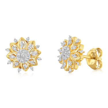 1/4 Carat Diamond Stud Earrings in 9ct Yellow Gold