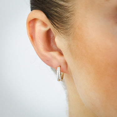 1/5 Carat Diamond Hoop Earrings in 9ct Yellow Gold