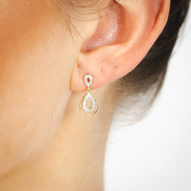 1/10 Carat Diamond Earrings in 9ct Yellow Gold