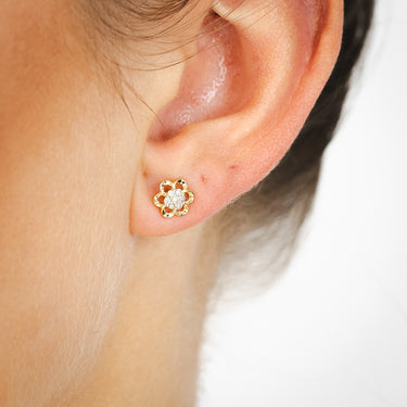 1/10 Carat Diamond Stud Earrings in 9ct Yellow Gold