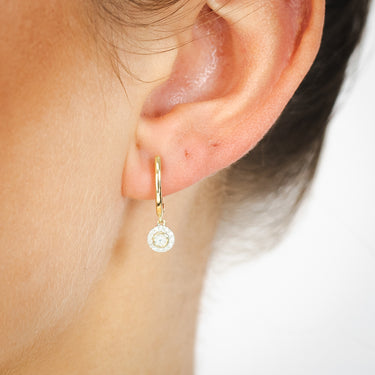 5 Points Diamond Drop Earrings in 9ct Yellow Gold