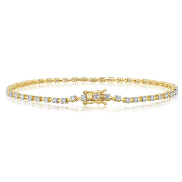 1 Carat Diamond Tennis Bracelet in 9ct Yellow Gold