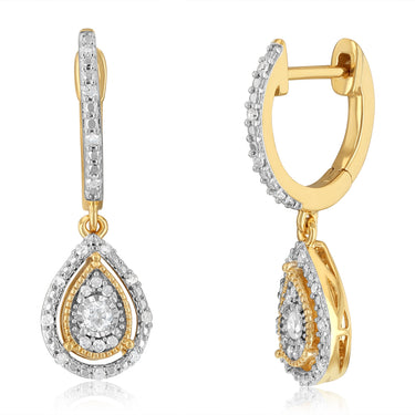 1/2 Carat Earring & Pendant Set in Gold Plated Sterling Silver on 45cm Chain