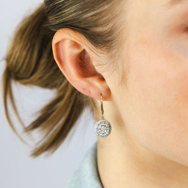 1 Carat Diamond Oval Shaped Drop Earrings in 9ct Yellow Gold & Sterling Silver