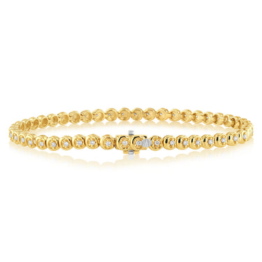1/2 Carat Diamond Tennis Bracelet in 9ct Yellow Gold