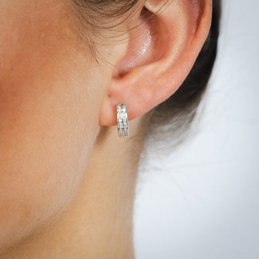 1/10 Carat Diamond Hoop Earring in 9ct White Gold