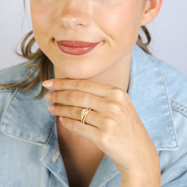 3/4 Carat Diamond Bridal 2 Ring Set in 18ct Yellow Gold