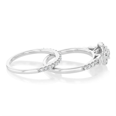3/4 Carat Diamond Bridal 2 Ring Set in Platinum