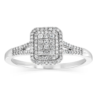1/2 Carat Diamond Ring in 9ct White Gold