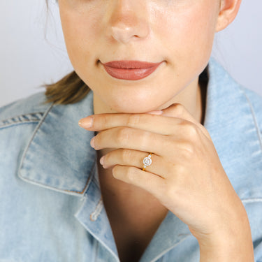 1/10 Carat Diamond Promise Ring in Gold Plated Sterling Silver