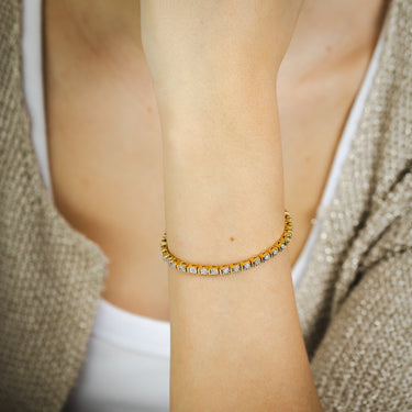0.95 Carat Diamond Tennis 18.5cm Bracelet in Gold Plated Silver