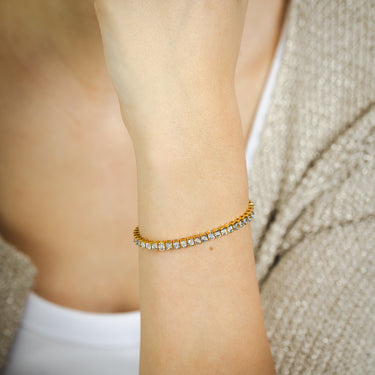 0.95 Carat Diamond Tennis 19cm  Bracelet in Gold Plated Silver
