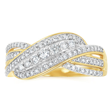 1/3 Carat Diamond Ring in 9ct Yellow Gold