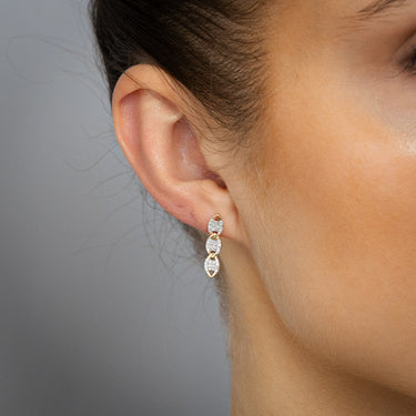 1/4 Carat Diamond Drop Earrings in 9ct Yellow Gold