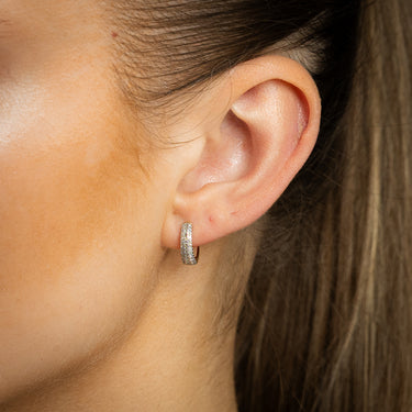 1/4 Carat Diamond Hoop Earrings in 9ct Yellow Gold