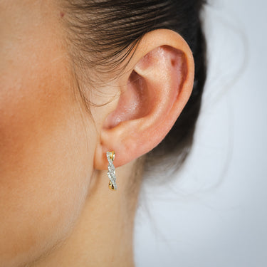 1/10 Carat Diamond Hoop Earrings in 9ct Yellow Gold