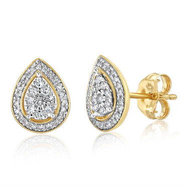 1/5 Carat Diamond Stud Earrings in 9ct Yellow Gold