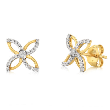 1/6 Carat Diamond Stud Earrings in 9ct Yellow Gold