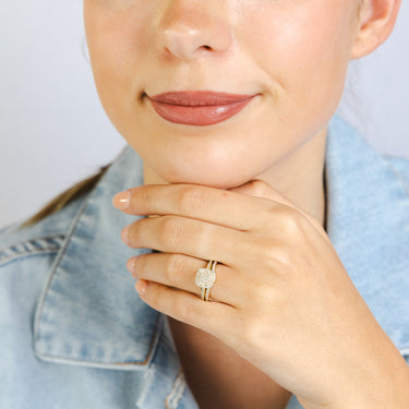 0.33 Carat Natural Diamond 2 Ring Bridal Set in 9ct Yellow Gold