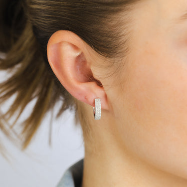 1/4 Carat Diamond Hoop Earrings in Sterling Silver