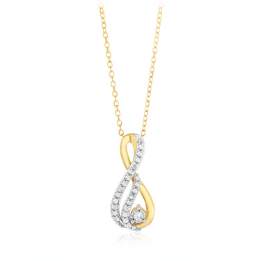 1/5 Carat Diamond Pendant on 45cm Chain in Gold Plated Silver