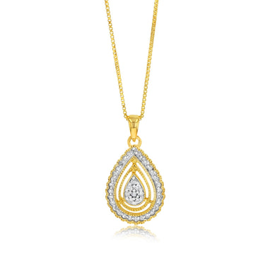 1/6 Carat Diamond Pendant on 45cm Chain in Gold Plated Silver