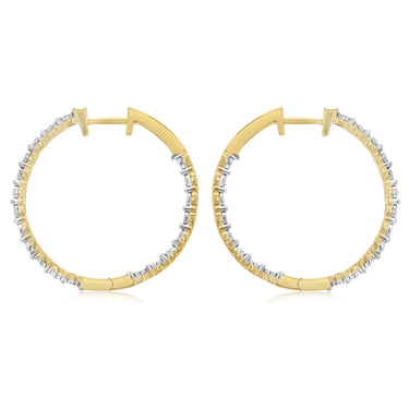 1/5 Carat Diamond Hoop Earrings in Gold Plated Silver
