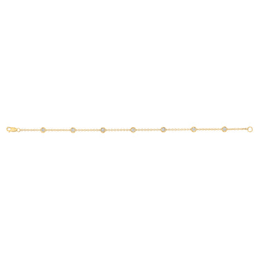 7 Diamond 17.5cm Fancy Bracelet in Gold Plated Silver