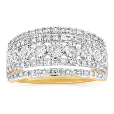 1/2 Carat Diamond Dress Ring in 9ct Yellow Gold
