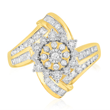 1/2 Carat Diamond Dress Ring in 9ct Yellow Gold