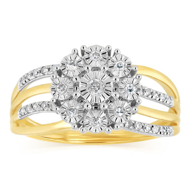 1/5 Carat Diamond Dress Ring in 9ct Yellow Gold