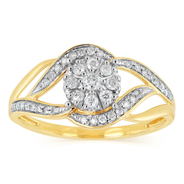 1/4 Carat Diamond Dress Ring in 9ct Yellow Gold
