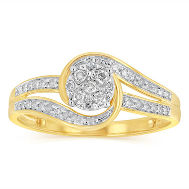1/5 Carat Diamond Dress Ring in 9ct Yellow Gold