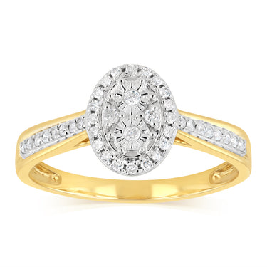 1/6 Carat Diamond Dress Ring in 9ct Yellow Gold