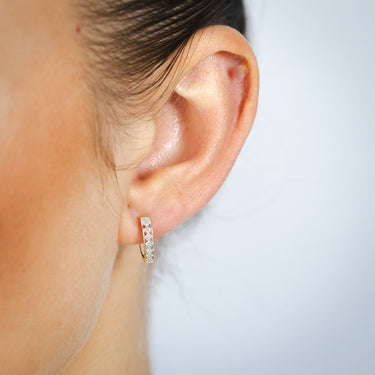 5 Points Diamond Hoop Earrings in 9ct Yellow Gold