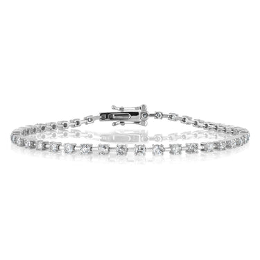 2 Carats Diamond Tennis Bracelet 17.5 cm in 9ct White Gold