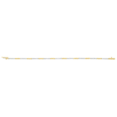1 Carat Diamond Tennis 2 tones Bracelet 17.5 cm in 9ct Yellow Gold