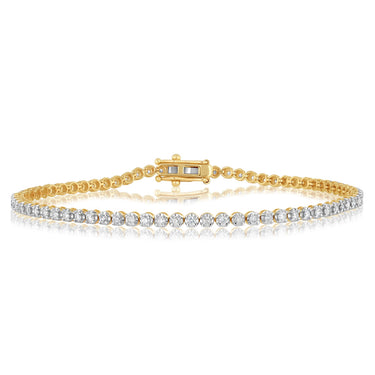 1 Carat Diamond Tennis Bracelet 17.5 cmin 9ct Yellow Gold