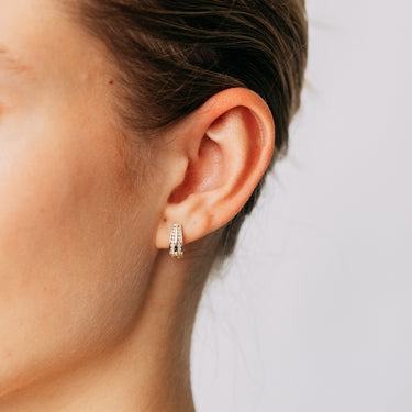 1/4 Carat Diamond Hoop Earrings in 9ct Yellow Gold