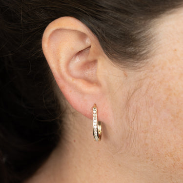 1/2 Carat Diamond Hoop Earring in 9ct Yellow Gold