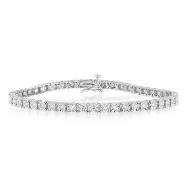 1 Carat Diamond Tennis Bracelet in 9ct White Gold