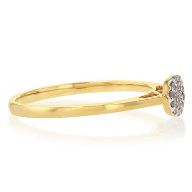 1/10 Carat Diamond Ring in 9ct Yellow Gold