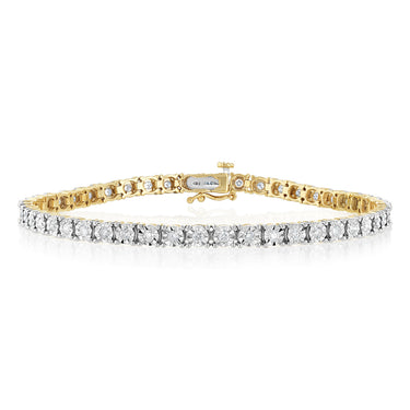 1 Carat Diamond Tennis Bracelet in 9ct Yellow Gold