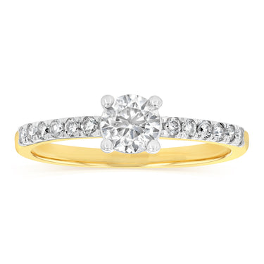 1/2 Carat Diamond Ring in 9ct Yellow Gold