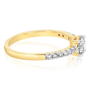 1/2 Carat Diamond Ring in 9ct Yellow Gold