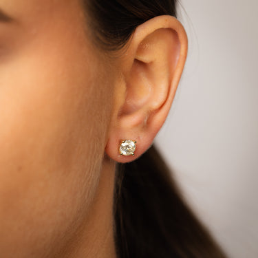 2 Carat Diamond Solitaire Stud Earrings in 9ct Yellow Gold