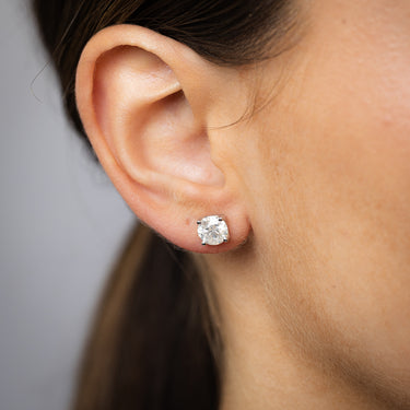 3 Carat Diamond Solitaire Stud Earring in 9ct White Gold