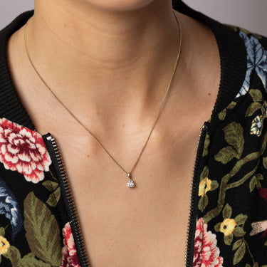 1/2 Carat Diamond Solitaire Pendant in 9ct Yellow Gold