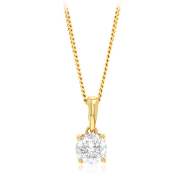 0.70 Carat Diamond Solitaire Pendant in 9ct Yellow Gold