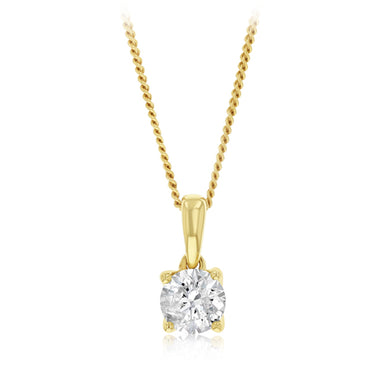 0.70 Carat Diamond Solitaire Pendant in 9ct Yellow Gold